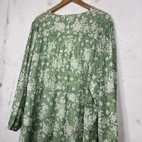 Summersalt Cinched Waist Caftan Dress Vintage Floral Ivy Print Silky New NWT XL - Picture 8 of 15
